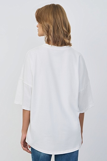 Футболка оверсайз, молочная