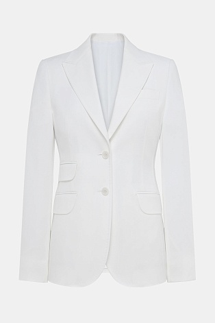 Приталенный жакет на двух пуговицах, белый AGATHA