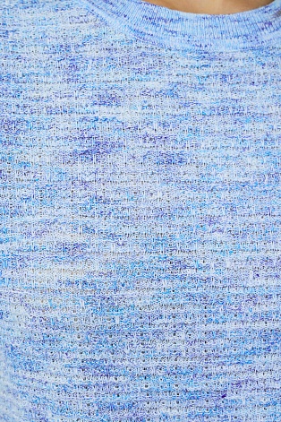 Вязаная футболка с хлопком, фиолетово-голубая