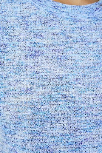 Вязаная футболка с хлопком, фиолетово-голубая