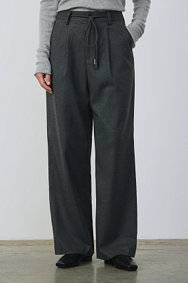 Широкие брюки со шнурком, серые