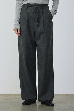 Широкие брюки со шнурком, серые