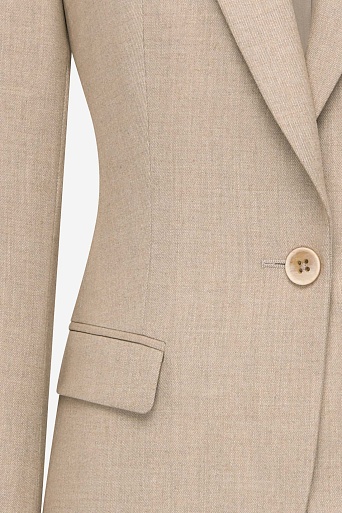 Жакет на одной пуговице, цвет бежевый меланж MIRA