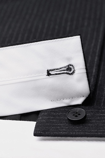 Длинная костюмная юбка в тонкую полоску, черная MARUSYA