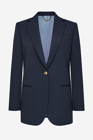 Жакет на одной пуговице, цвет темно-синий MILA