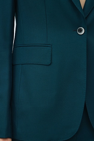 Приталенный пиджак на одной пуговице, цвет морской волны K