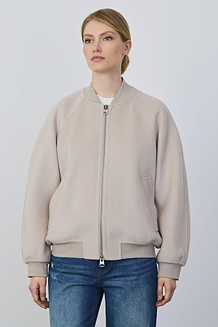 Бомбер из шерсти, песочный
