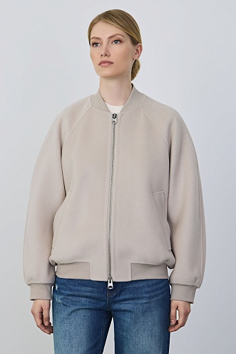 Бомбер из шерсти, песочный