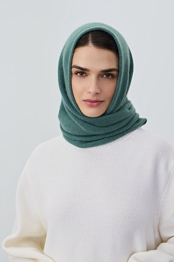 Косынка с ангорой, цвет морской волны