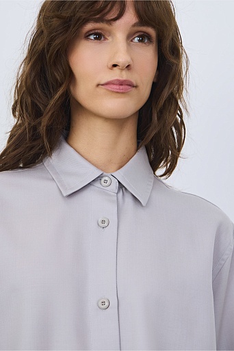 Блуза из тонкой смесовой шерсти, цвет стальной