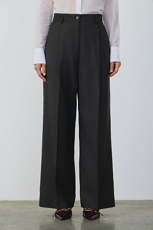 Широкие брюки со стрелками, темно-серые A