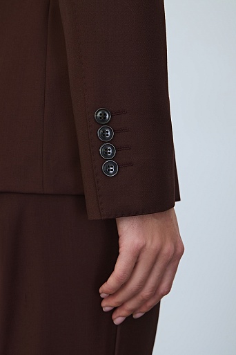 Двубортный жакет из шерсти, шоколадный Jemma