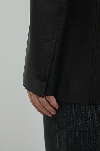 Пиджак из натуральной кожи, черный