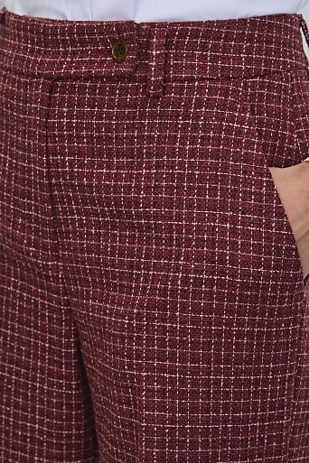 Прямые свободные брюки в белую клетку ELEANOR