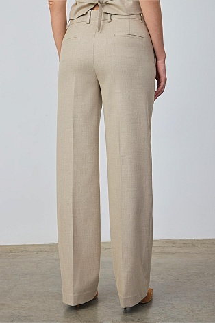 Прямые брюки со стрелками, цвет бежевый меланж MARIA