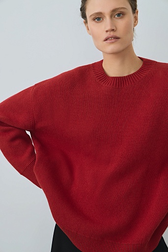 Джемпер оверсайз, красный