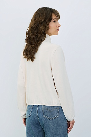 Флисовая олимпийка на кнопках, молочная