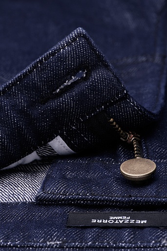 Широкие джинсы с высокой посадкой, темно-синие