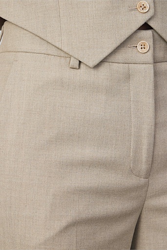 Прямые брюки со стрелками, цвет бежевый меланж MARIA