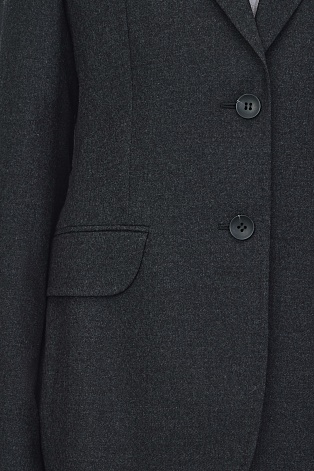 Жакет на двух пуговицах, темно-серый меланж