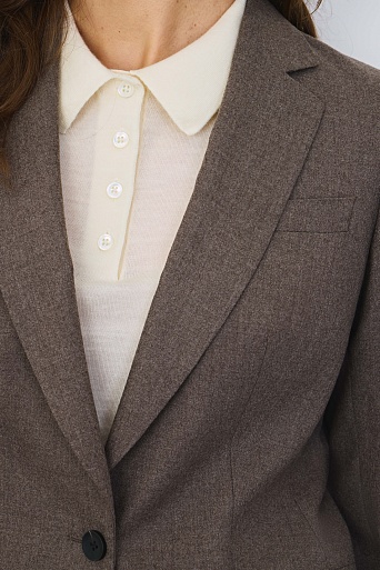 Приталенный жакет с кашемиром, серо-коричневый MIRA