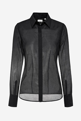 Черная полупрозрачная блузка