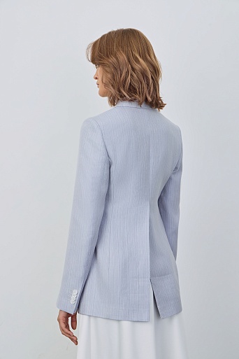 Удлиненный жакет с высокой шлицей, серый с розовым FLORENCE