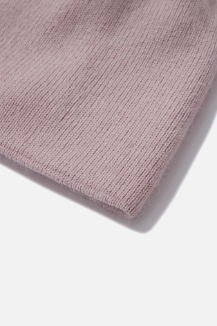 Шапка бини с ангорой, пудровая