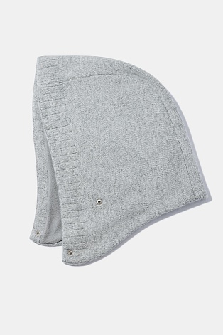 Капор с ангорой, светло-серый