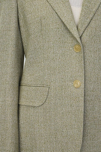 Жакет в елочку на двух пуговицах, фисташковый