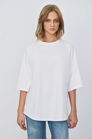 Футболка оверсайз, молочная