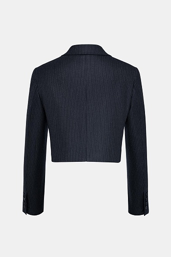 Укороченный жакет в тонкую полоску, черный GEORGINA