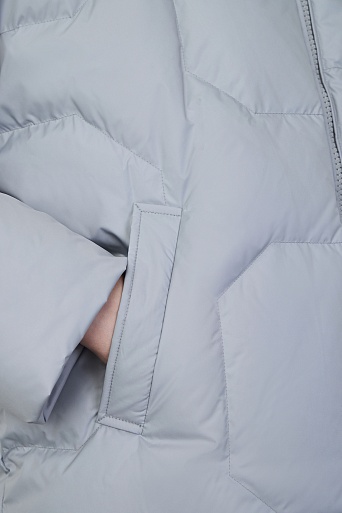 Укороченная куртка на молнии, светло-серая