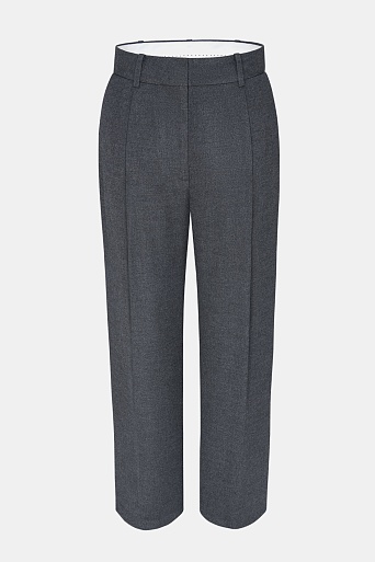 Свободные брюки с защипами, серые