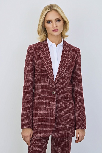 Удлиненный жакет в белую клетку GABRIELLA