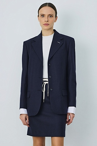 Мини-юбка на шнурке, темно-синяя MIRTA