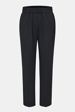 Зауженные брюки из модала на резинке, черные