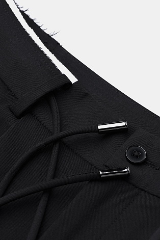 Широкие брюки со шнурком, черные