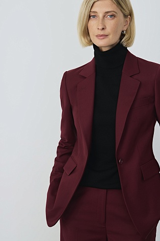 Приталенный жакет, бордовый K