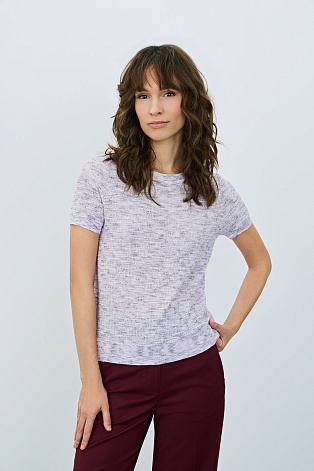 Трикотажная футболка, сиреневый меланж