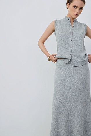 Трикотажная юбка-макси, серая