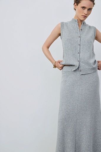 Трикотажная юбка-макси, серая