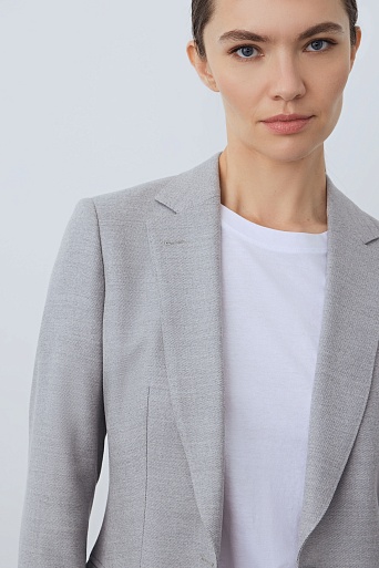 Жакет приталенного кроя, светло-серый MIRA