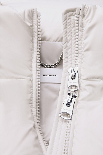 Укороченная куртка на молнии, молочная