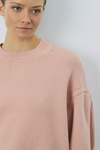 Джемпер с рукавами-фонариками, пудровый