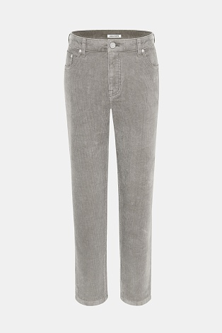 Зауженные вельветовые брюки, серые