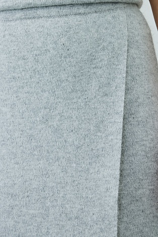 Длинная юбка с запахом, светло-серая