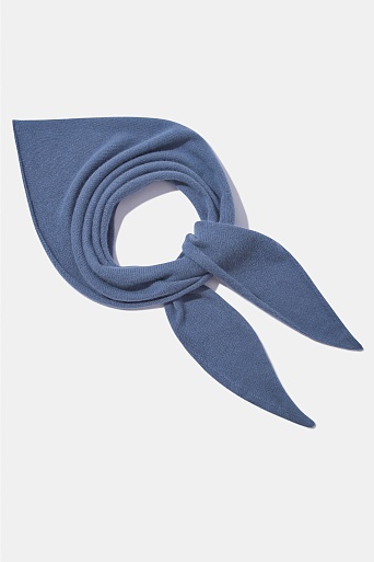 Косынка с ангорой, серо-голубая