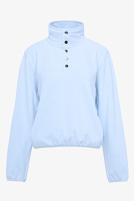 Флисовая олимпийка на кнопках, нежно-голубая