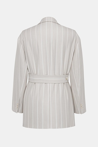 Двубортный пиджак в полоску, бежевый RIA
